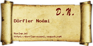 Dörfler Noémi névjegykártya